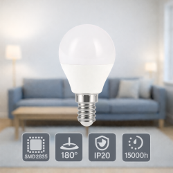 Bombilla LED E14 G45 3W  3000K