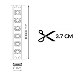 Tira Led 24V Cob Nake Ip20 10W/m - 10 Metros  2300K
