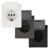 Enchufe Tipo Schuko Con Tapa - CC  Negro