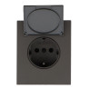 Enchufe Tipo Schuko Con Tapa - CC  Negro