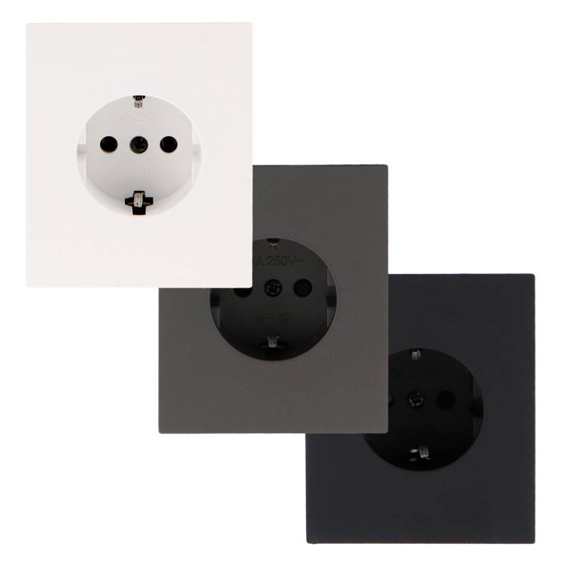 Enchufe Schuko - CC  Gris
