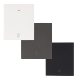 Interruptor Simple Pulsador con Indicador Luminoso - CC  Gris