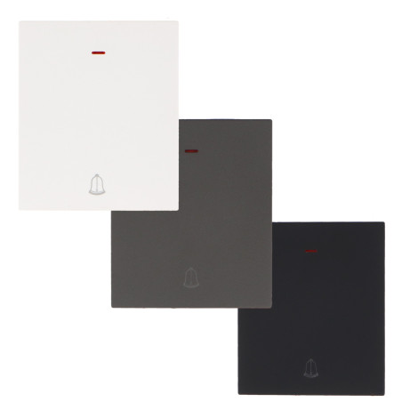Interruptor Simple Pulsador con Indicador Luminoso - CC  Gris