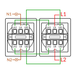 Interruptor Doble Conmutado - CC  Gris