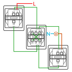 Interruptor Empotrable Simple Cruzamiento - CC  Negro