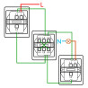 Interruptor Empotrable Simple Cruzamiento - CC  Gris