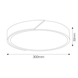 Plafon LED Grey Wood Round 24W  CCT