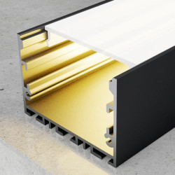 Perfil de aluminio Sixe Lacado Negro - 2 metros  Negro