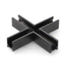 Unión en X Horizontal para Carril Magnético Serie 16mm  Negro