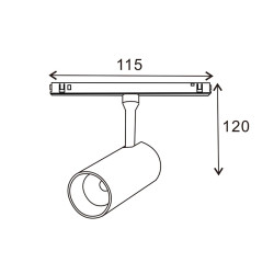 Foco LED Serie 16mm 20W para carril magnético Blanco 48V  4000K
