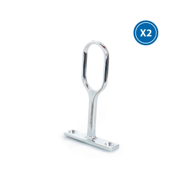 Sujeción Metálica Intermedia de Perfil Led Armarios  Cromo