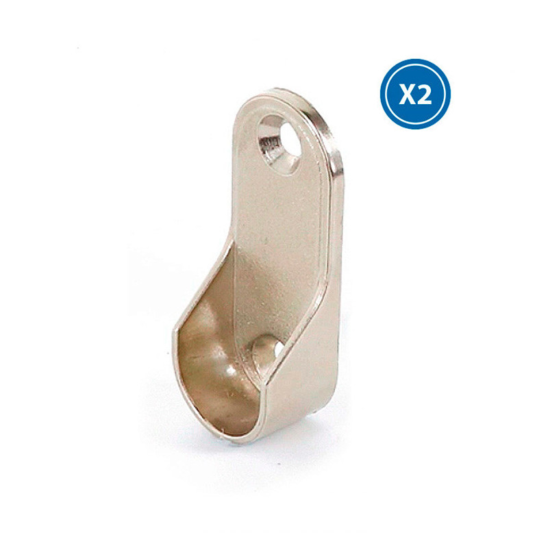 Tapa metálica para extremos de perfil led armarios - Pack 2