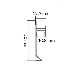 Perfil de aluminio Ska Lacado Negro - 2 metros  Negro