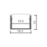 Perfil de aluminio Wefu - 2 metros  Aluminio