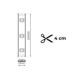 Tira LED 24V SMD Ziadna IP65 12W/m - 20 Metros  6000K