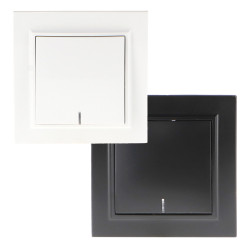 Interruptor Simple Pulsador con Indicador luminoso - EP  Negro