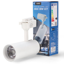 Foco LED para carril White Aras 30W Monofásico CCT No Flicker  CCT