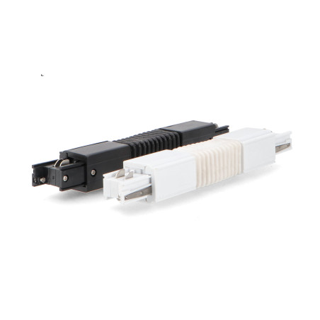 Conector Flexible Blanco para Carril Trifásico  Negro