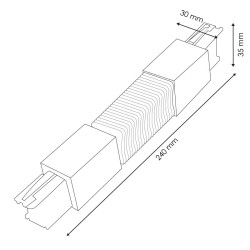 Conector Flexible Blanco para Carril Trifásico  Negro