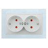 Enchufe Empotrable Doble Tipo Schuko - FB  Blanco