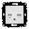 Módulo Toma Internet + Teléfono - PJ  Blanco