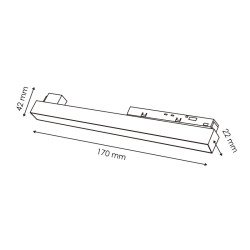 Foco Led Shoiler 10W Para Carril Magnético Blanco 48V Serie 20mm - DSC  3000K