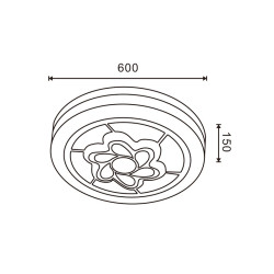 Plafón Decorativo LED Circle Flower Silver - DSC  CCT