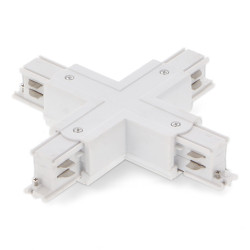 Conector tipo X para carril trifásico