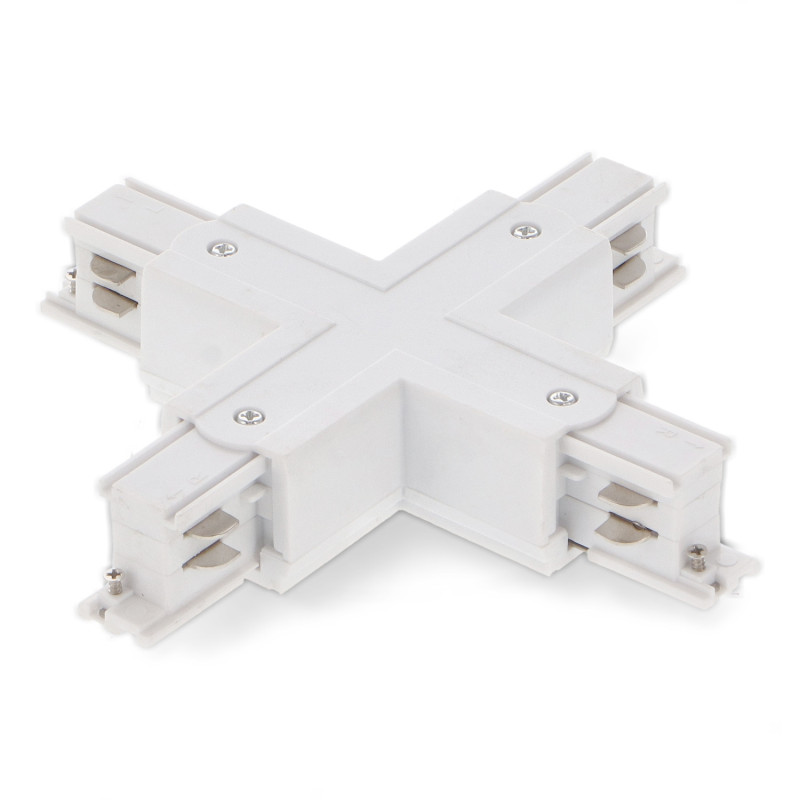 Conector tipo X para carril trifásico