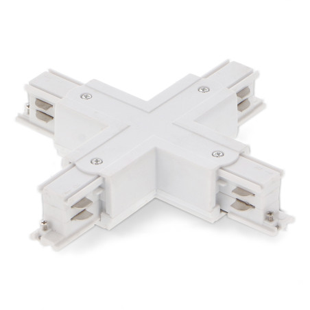 Conector tipo X para carril trifásico