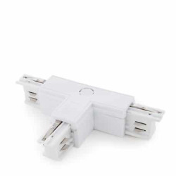 Conector tipo T para carril trifásico  Blanco