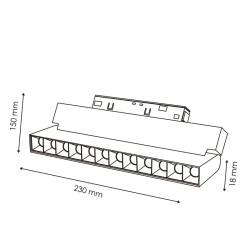 Foco LED Aotrom 12W para carril magnético Negro 48V Serie 20mm - DSC  4500K