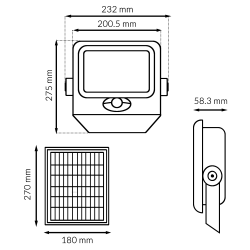 Foco Proyector Led Solar Merida 1600 Lm CCT  CCT