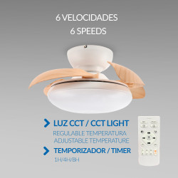 Ventilador de techo LED Wood Mushroom Ø72,5 cm  CCT