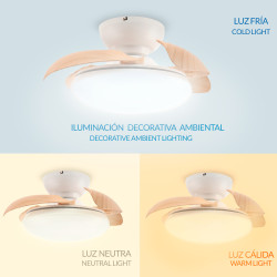 Ventilador de techo LED Wood Mushroom Ø72,5 cm  CCT