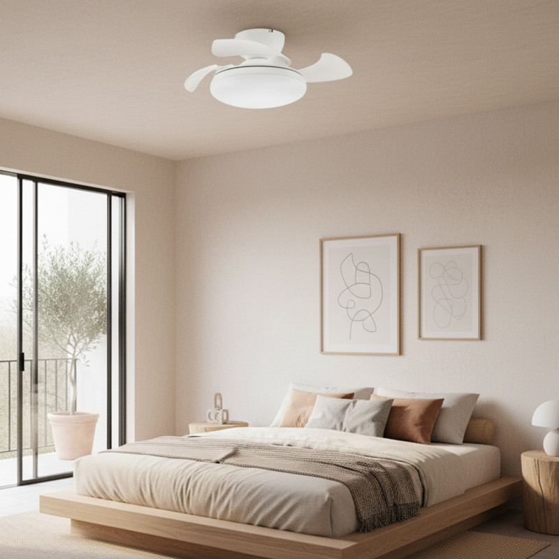 Ventilador de techo LED White Mushroom Ø72,5 cm  CCT