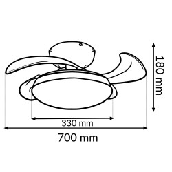 Ventilador de techo LED White Mushroom Ø72,5 cm  CCT