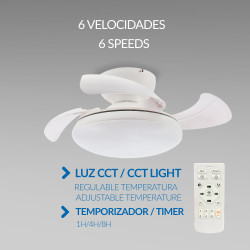 Ventilador de techo LED White Mushroom Ø72,5 cm  CCT
