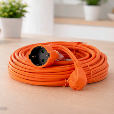 Prolongador schuko (3x1.5mm) 20 metros, Naranja