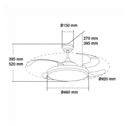 Ventilador de techo LED Black II Yeray Ø107 cm - DSC  CCT