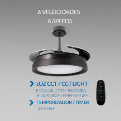 Ventilador de techo LED Black II Yeray Ø107 cm - DSC  CCT