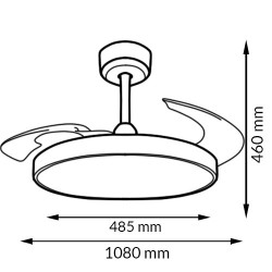 Ventilador de techo LED Coal Ø108 cm  CCT
