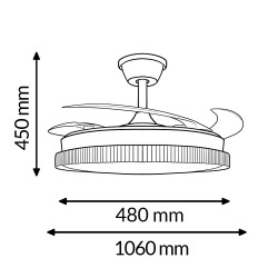 Ventilador de techo LED White Diamond Ø106 cm - DSC  CCT