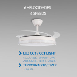 Ventilador de techo LED White Diamond Ø106 cm - DSC  CCT