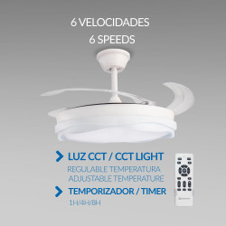 Ventilador de techo LED White Dary Ø106 cm - DSC  CCT