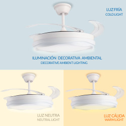 Ventilador de techo LED White Dary Ø106 cm - DSC  CCT