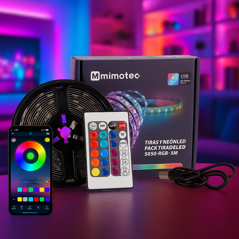 Pack Tira de LED USB 5V 5050 RGB - 5 metros  RGB