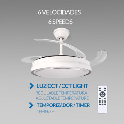Ventilador de techo LED White Hood Ø107 cm  CCT
