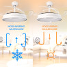 Ventilador de techo LED White Hood Ø107 cm  CCT