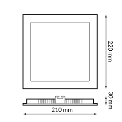 Downlight LED Cuadrado Serie Eco 20W  4000K